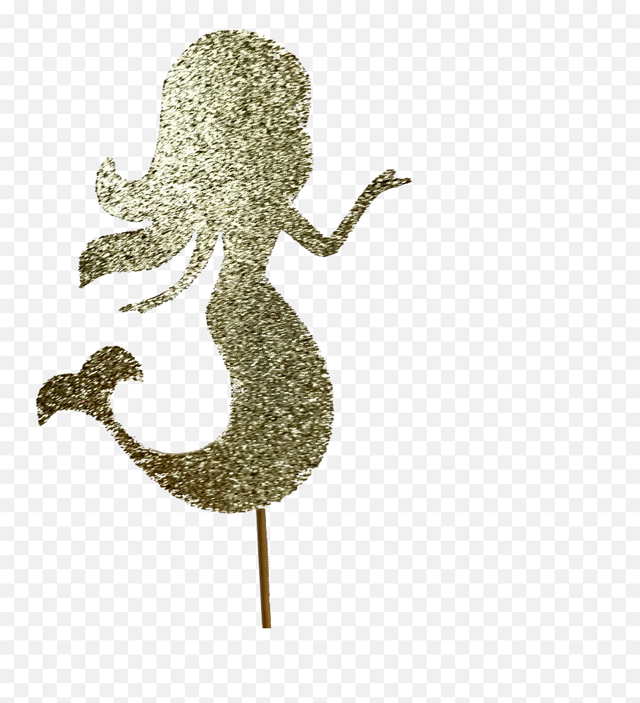 Download Mermaid Gold Glitter Cake Topper - Illustration Png Gold Mermaid Png Transparent,Mermaid Transparent Background