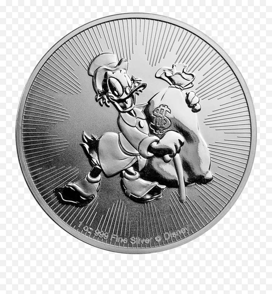Disney Scrooge Mcduck 1oz Silver Coin - Scrooge Mcduck Coin Png,Scrooge Mcduck Png