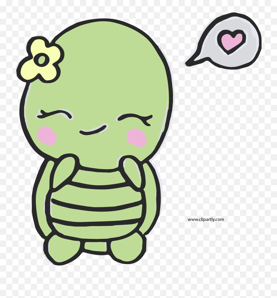 Sweet And Cute Turtle Easy Png Clipart - Cute Easy Turtle Drawing,Cute Face Png