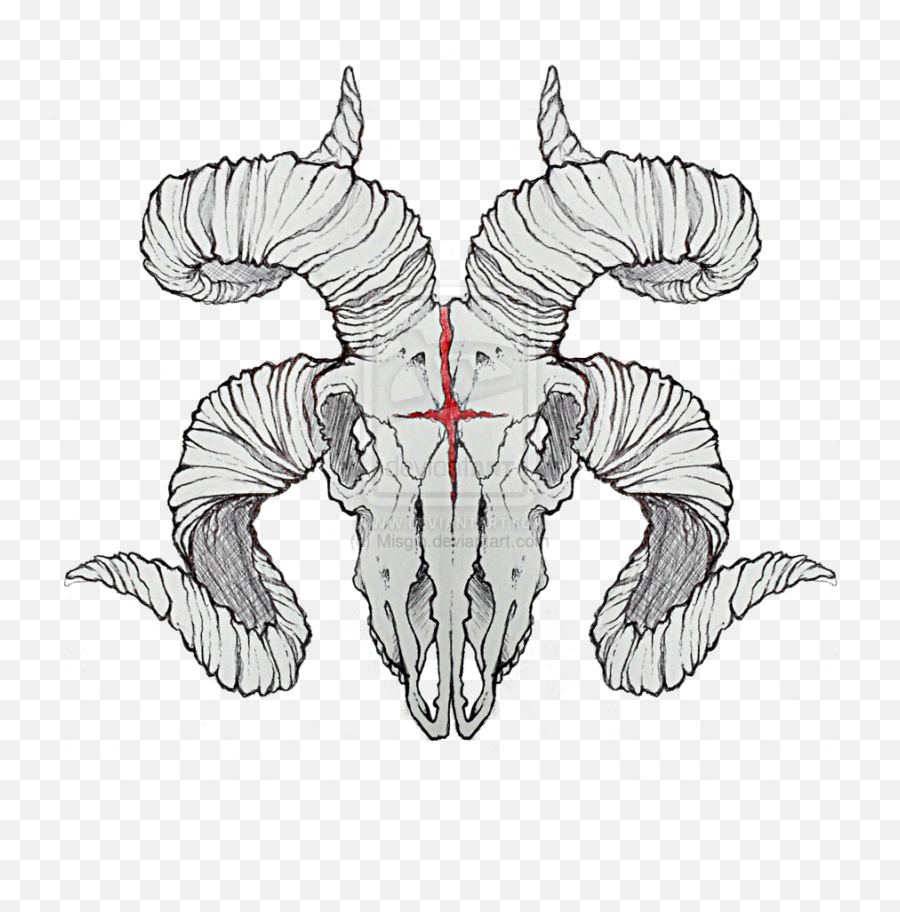 Dreadful - Demon Goat Skull Tattoo Png,Skull Tattoo Png