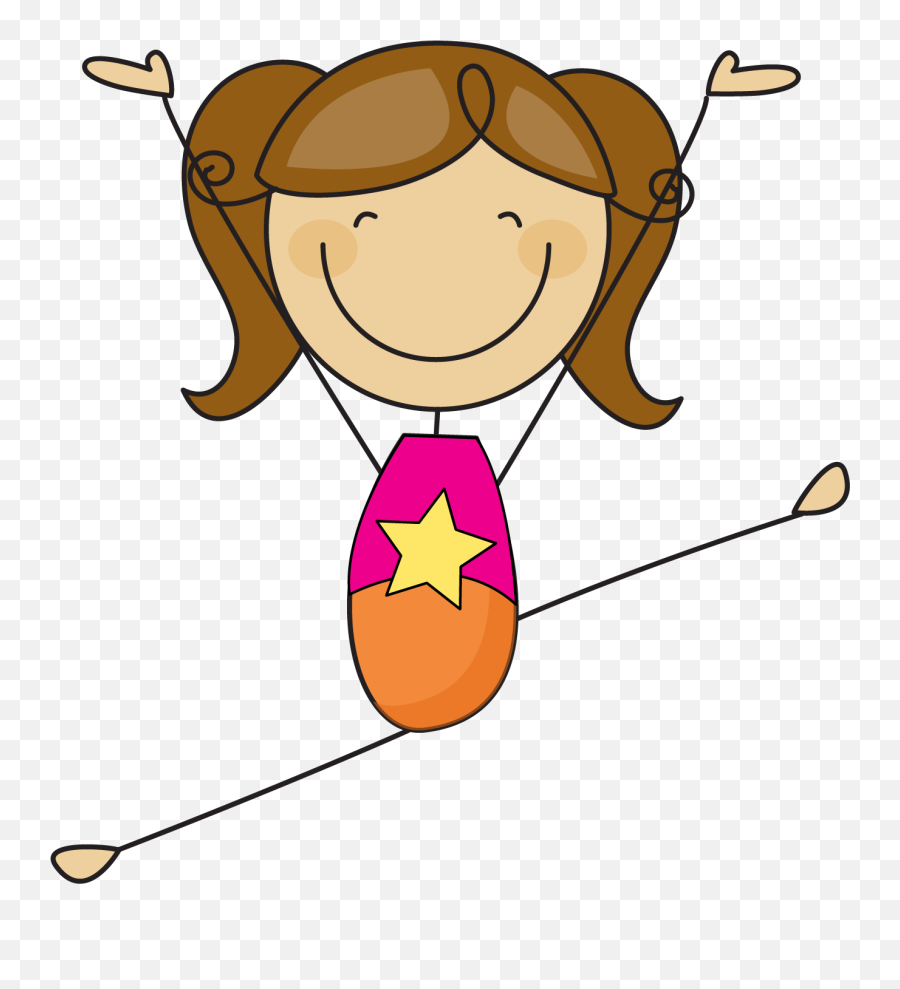 Girl Doing Gymnastics Clipart - Stick Figure Girl Clipart Cute Stick Girl Clipart Png,Girl Clipart Transparent
