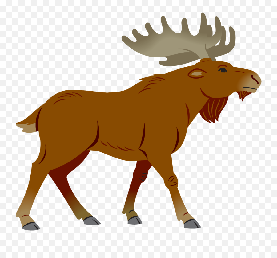 Moose Clipart Simple Cartoon - Simple Moose Cartoon Png Moose Clip Art,Moose Silhouette Png