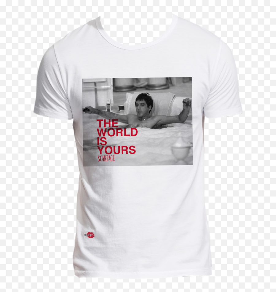 Scarface Png - Montana The World Kiss Tshirt Old Spice Top,Scarface Png