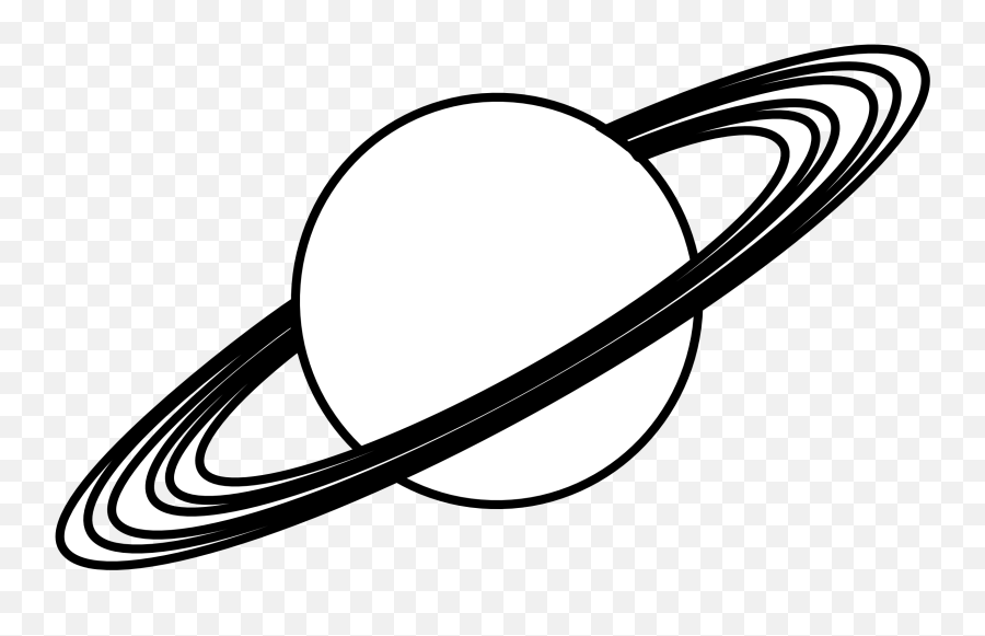 Saturn Clipart Black And White - Planet Black And White Clip Art Png,Saturn Transparent