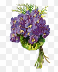 Digital Scrapbooking Flowers - Transparent Background Purple Bouquet Png