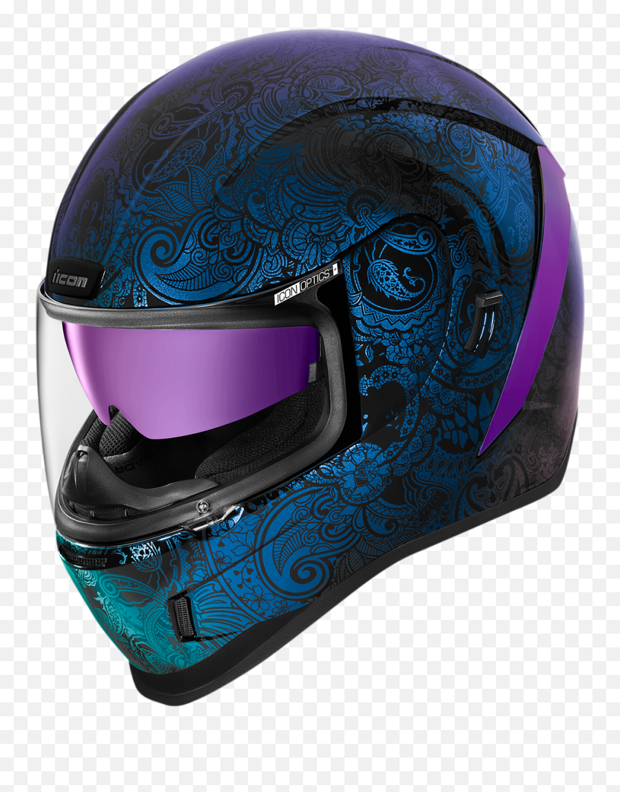 Icon Airform Chantilly Opal Full Face - Icon Airform Chantilly Helmet Matte Black 2xl Png,Blue Icon Motorcycle Helmet