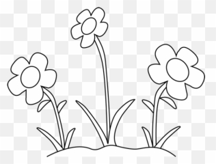 Black And White Flower Garden Clip Art - Flowers And png