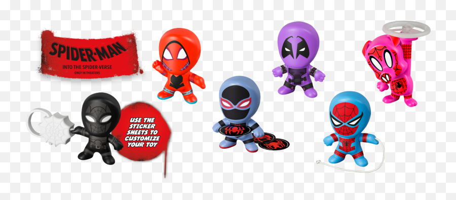 2018 Mcdonaldu0027s Spider - Man Happy Meal Toys Same Day Ship Mcdonalds Spiderman Into The Spider Verse Sticker Sheets Png,Happy Meal Png