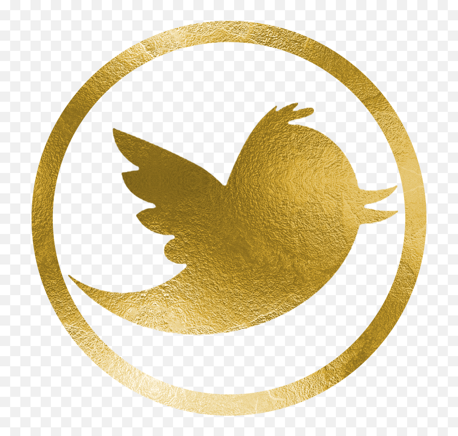 Download Hd Twitter - Gold Twitter Logo Transparent Twitter Logo In Gold Png,Twiiter Logo