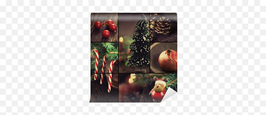 Wall Mural Christmas Ornaments Collage - Pixershk Photography Series Of Christmas Png,Christmas Icon Collages