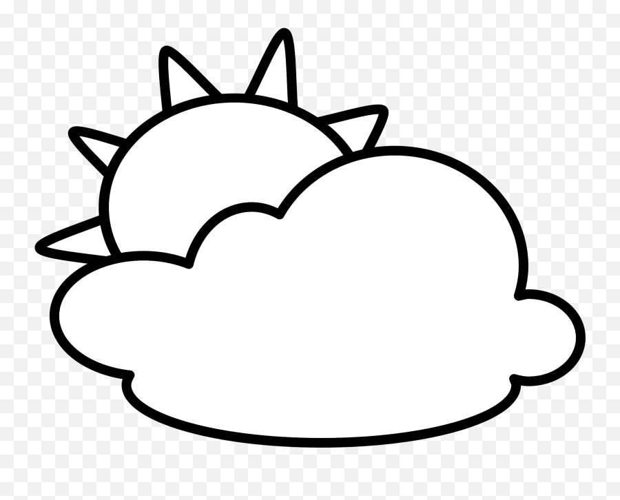 Download Hd Mb - Sun And Clouds Clipart Black And White Png,Clouds Clipart Png