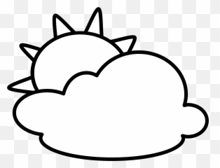 Download Hd Mb - Sun And Clouds Clipart Black White png