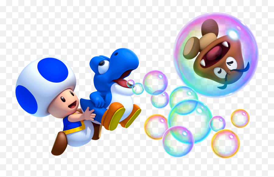 Super Mario Bros Blue Toad Wallpapers - Wallpaper Cave Blue Toad Super Mario Bros U Deluxe Png,Yoshi Transparent Background