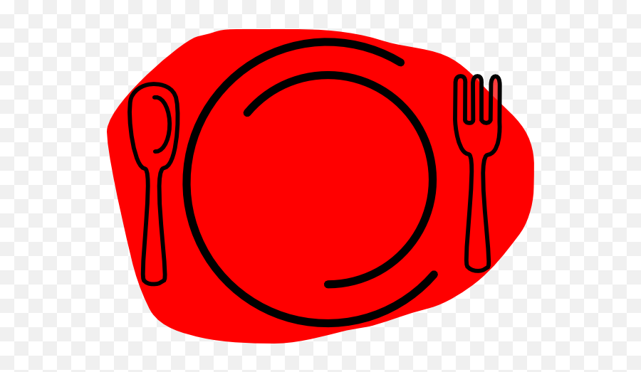 Red Plate Knife Clip Art - Vector Clip Art Online Red Spoon And Fork Clipart Png,Empty Plate Png Icon