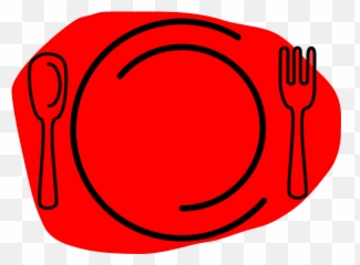 Red Plate Knife Clip Art - vector clip art online Spoon And Fork Clipart png