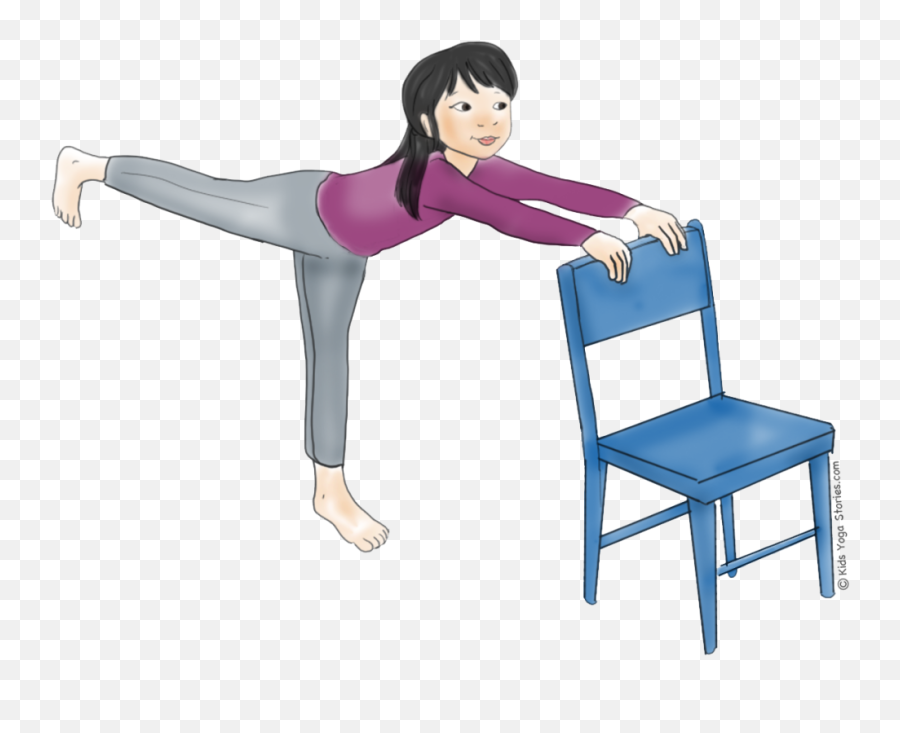 Download Winter Yoga Poses Using A Chair - Gymnastics Png Exercises On Chair For Children,Gymnastics Png