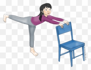 Download Winter Yoga Poses Using A Chair - Gymnastics Png Exercises On Chair For Children,Gymnastics Png