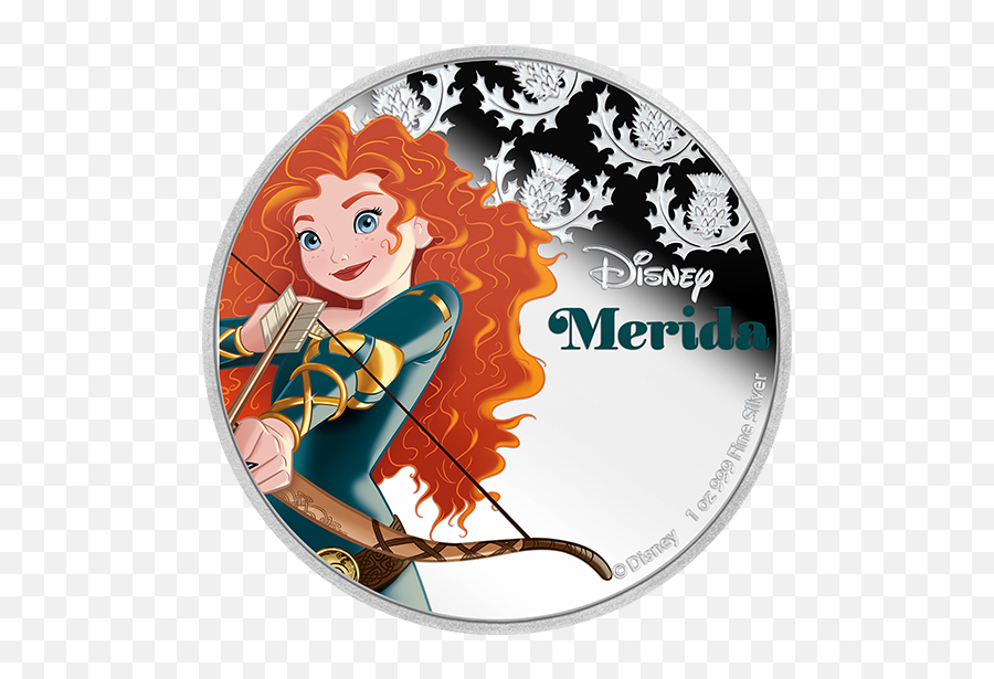 1 Oz Pure Silver Coin U2013 Disney Princess Merida 2016 - Princesa Merida E Jasmine Png,Merida Png