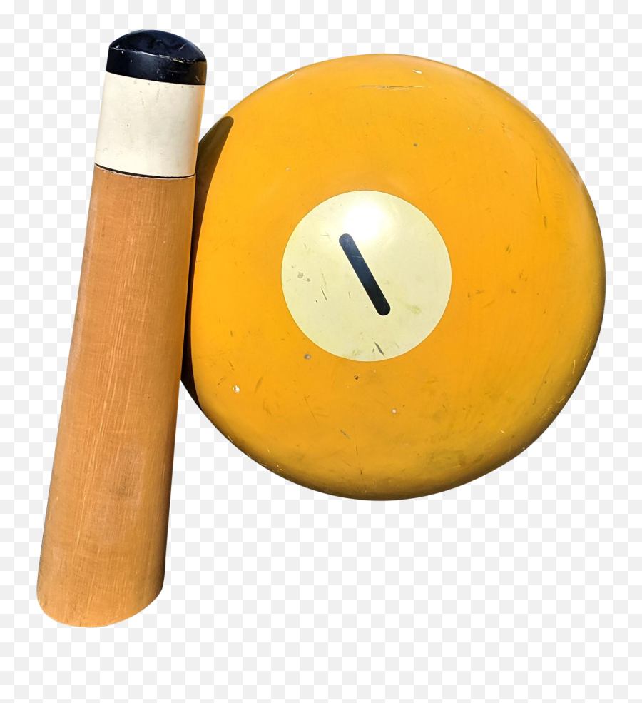 Large Pop Art Billiard Ball U0026 Cue Stick Sculpture - Billiard Ball Png,Pool Stick Png