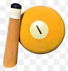 Large Pop Art Billiard Ball U0026 Cue Stick Sculpture - png
