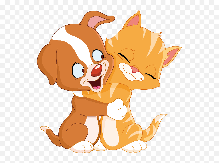 Clipart Cat Puppy Transparent Free For - Gato Y Perro Dibujo Png,Puppy Clipart Png