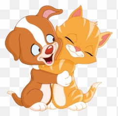Clipart Cat Puppy Transparent Free For - Gato Y Perro Dibujo Png,Puppy Clipart Png