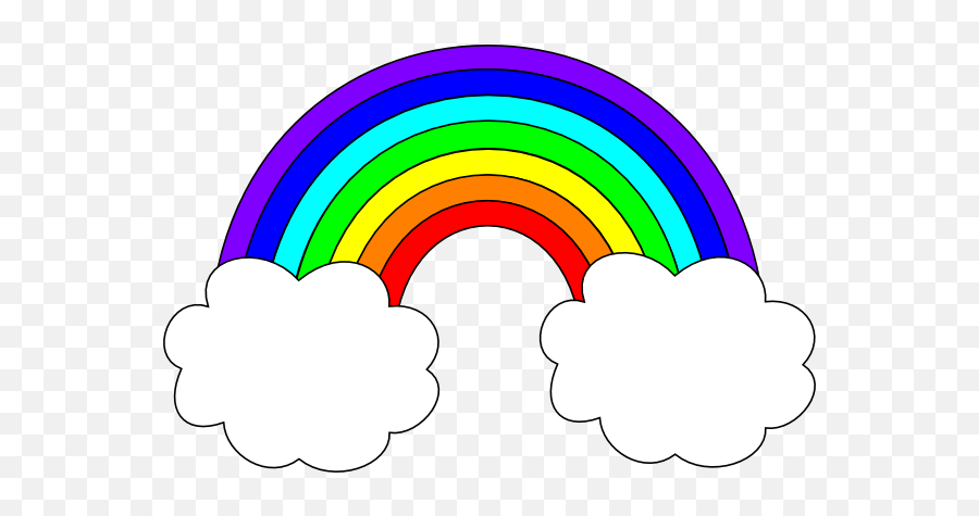 Library Of Rainbows Clip Png - Rainbow With Clouds Clipart,Rainbow Clipart Transparent Background
