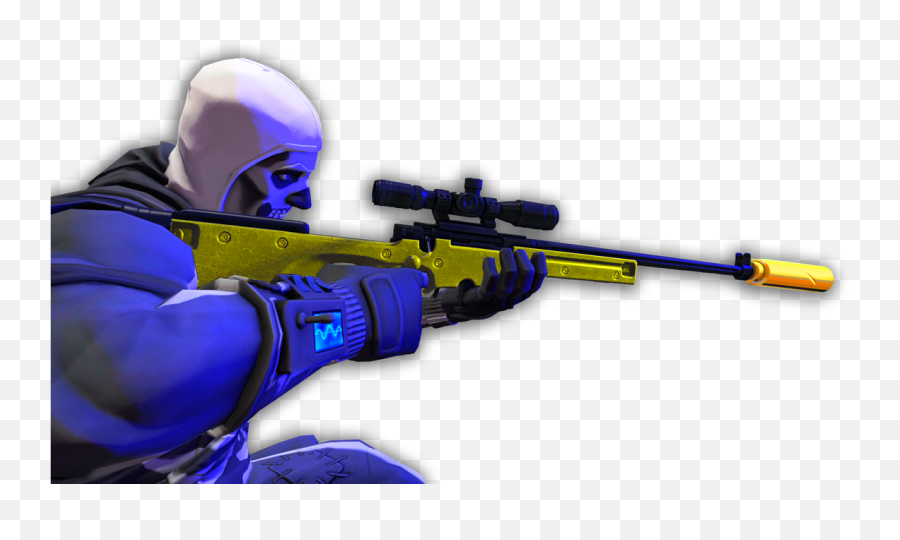 Skulltrooper Sniper Fortnite Png - Fortnite Thumbnail 3d Png,Fortnite Skull Trooper Png