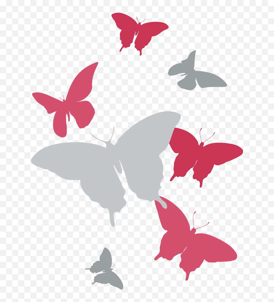 Grey Pink Butterfly Silhouette - Portable Network Graphics Png,Butterfly Silhouette Png
