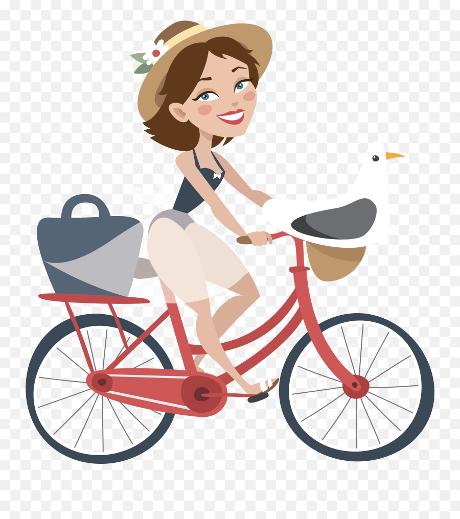 Cartoon Girl - Riding Bike Cartoon Png,Bike Rider Png - free transparent  png images 