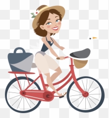Cartoon Girl - Riding Bike Cartoon Png,Bike Rider Png