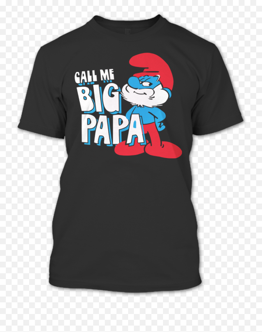 Download Hd A Black T - Shirt With The Shopify Logo Call Me Cartoon Png,Smurfs Logo