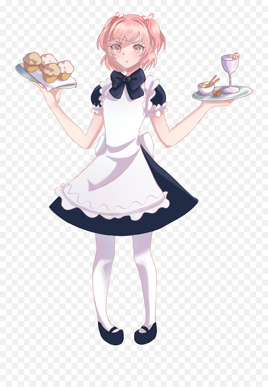 Download Anime Png - Natsuki In A Maid Dress Natsuki Waitress,Manga Transparent