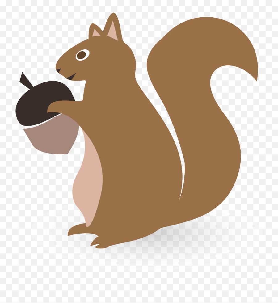 Squirrel Silhouette Acorn Clip Art - Vector Handpainted Squirrel With Acorn Silhouette Png,Squirrel Png