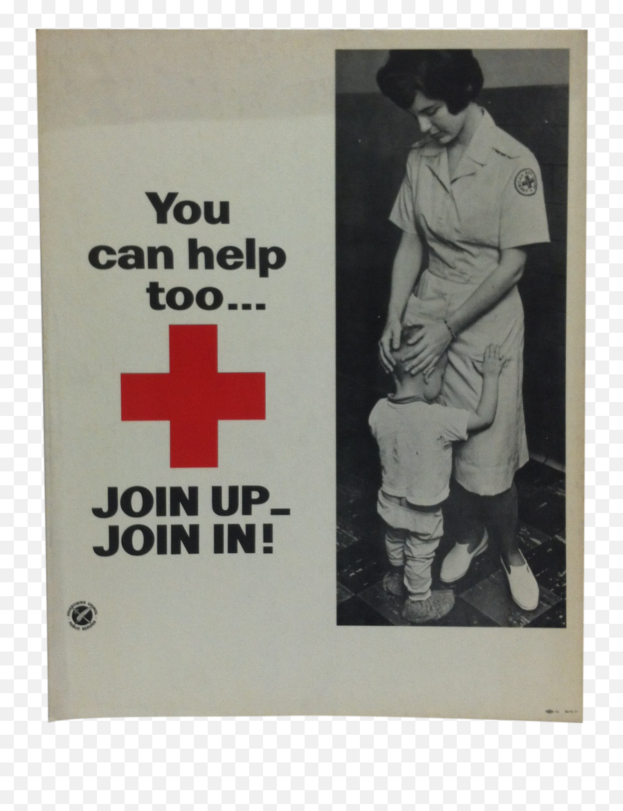 1950 Vintage You Can Help Too Red Cross Sign - Medical Supply Png,Cross Sign Png