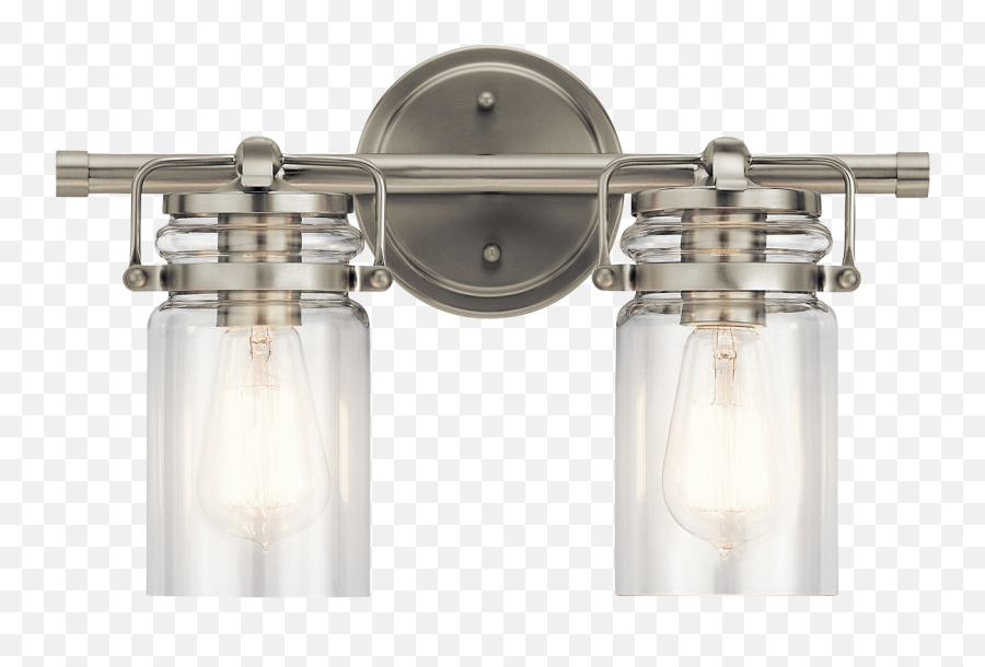 Kichler Brinley 2 - Light Bathroom Vanity Light In Brushed Nickel Vanity Lighti Brushed Nickel Png,Light Fixture Png