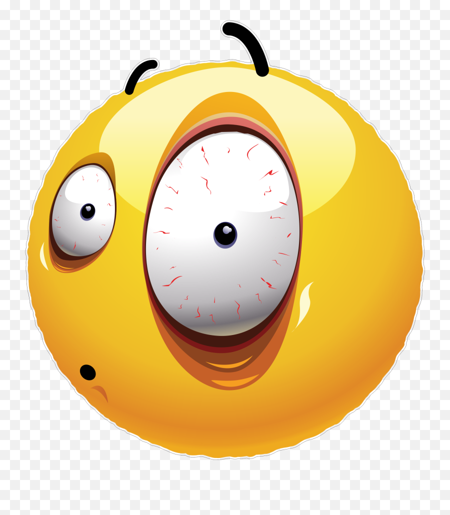 Big Eye Emoji Decal - Emoji With Big Eyes Png,Clock Emoji Png