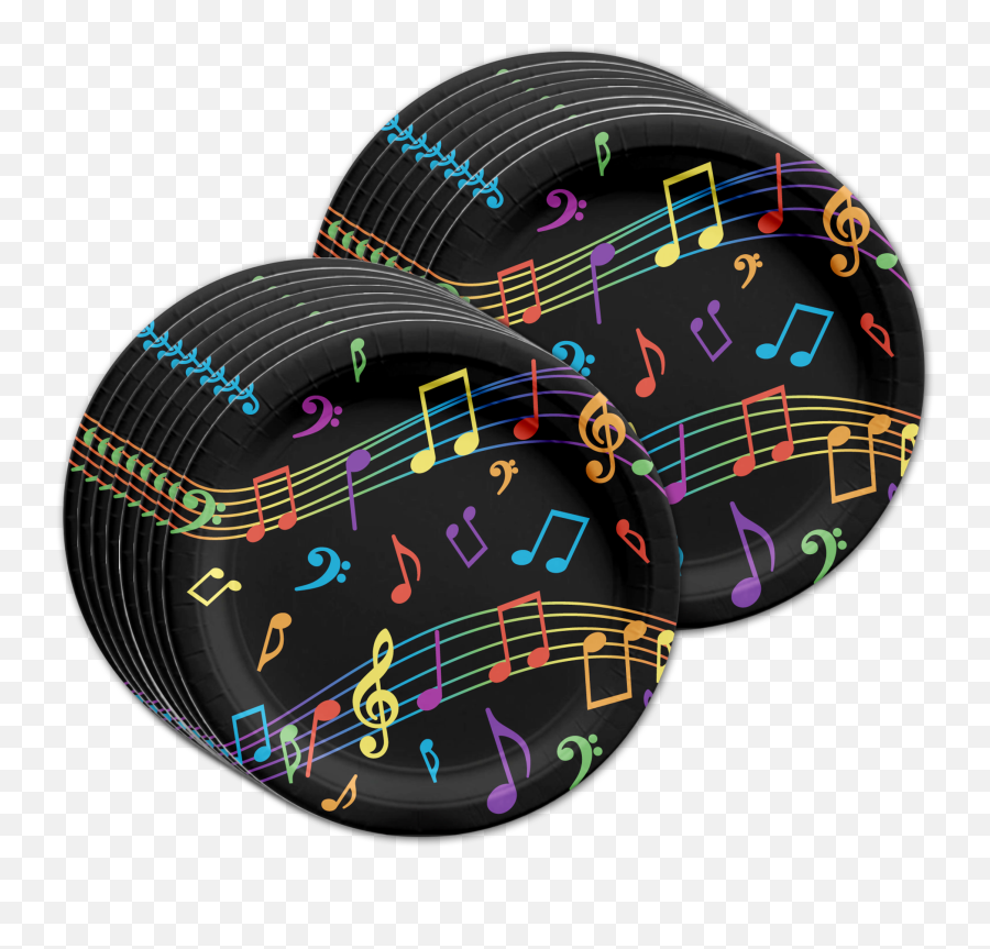 Colorful Music Notes Birthday Party Tableware Kit For 16 - Dot Png,Colorful Musical Notes Png
