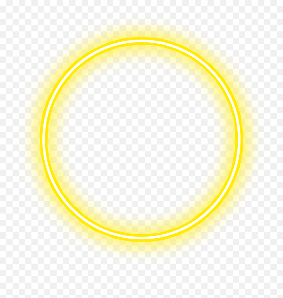 Yellow Circle Border Neon Frame Sticker - Dot Png,Yellow Circle Logo