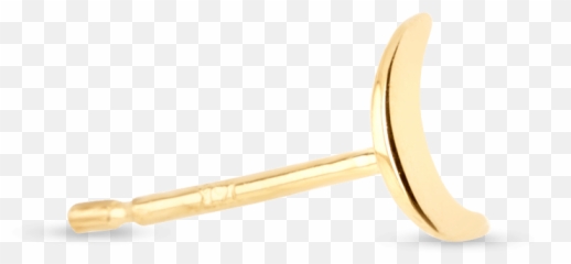 Gold Crescent Moon Stud - Solid png