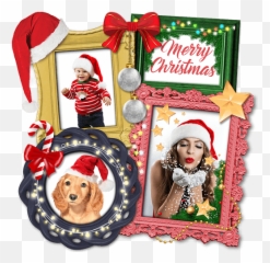 Updated Christmas Photo Collage - Winter Picture Frames Fictional Character png