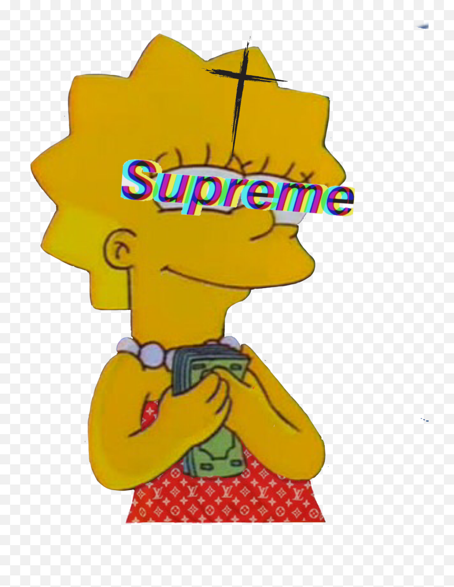 Simpsons Aesthetic Edits Pictures And - Aesthetic Lisa Simpson Png,Supreme Logo Transparent Background