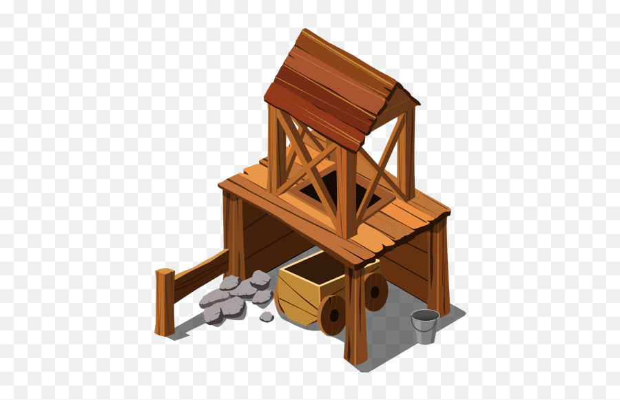 Vector Drawing Of Rpg Old Mine Icon Public Domain Vectors Png Isometric Fantasy Bridge