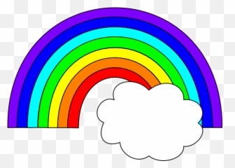 Rainbow Clip Cloud Transparent Png - Art For Kids