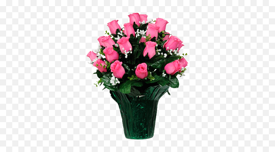 Pink Rose Bud With Babys Breath Png