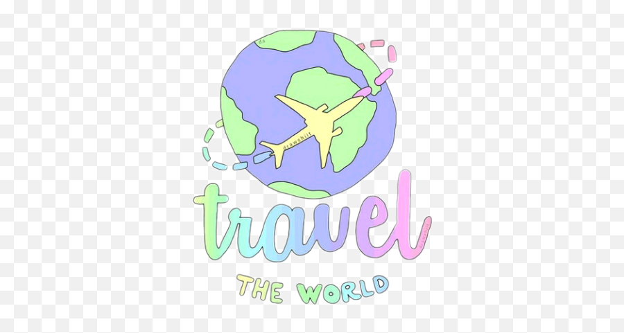 Download Travel Clipart Tumblr - Travel Png Full Plane Around The World,Travel Clipart Png