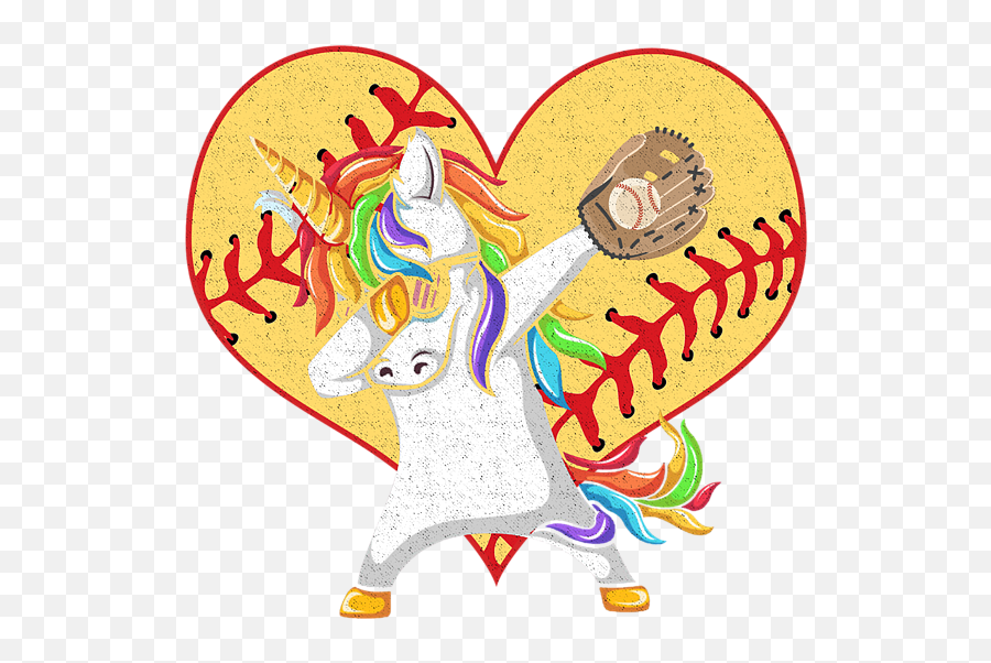 Dabbing Unicorn Softball Spiral Notebook - Cartoon Heart Softball Png,Dabbing Unicorn Png