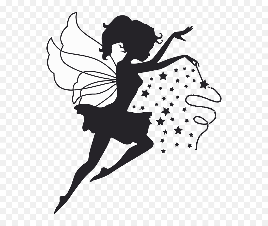 Library Of Tooth Fairy Wand Vector Png - Tooth Fairy Clipart Black And White,Fairy Silhouette Png