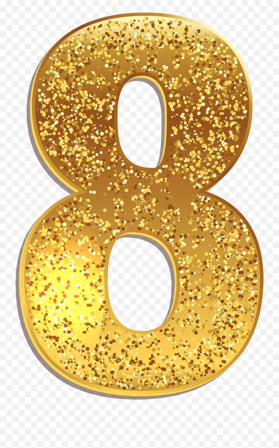 Number Eight Gold Shining Png Clip Art - Gold Number 8 Transparent Background,Bling Png