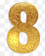 Number Eight Gold Shining Png Clip Art - Gold Number 8 Transparent Background,Bling Png